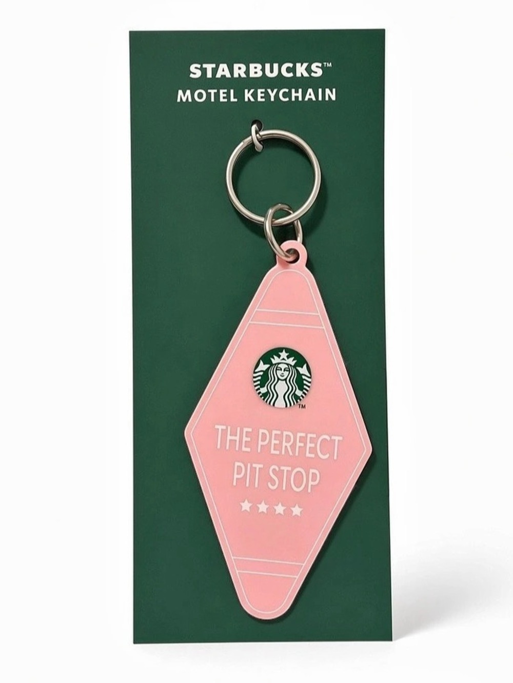 Starbucks 2026 Summer Road Trip Pink The Perfect Pit Stop Motel Keychain NIB